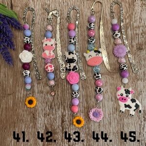 Bookmark Cow Flower Handcrafted Artisan Beaded Metal Journal Gifts Read Book
